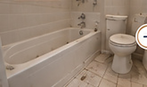 Illustrative bathroom before turnover